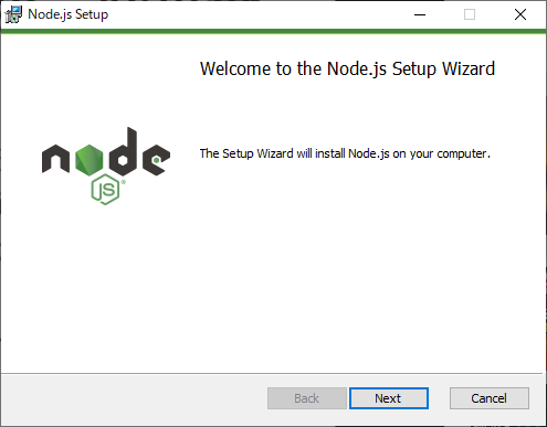 node.jsのインストール画面