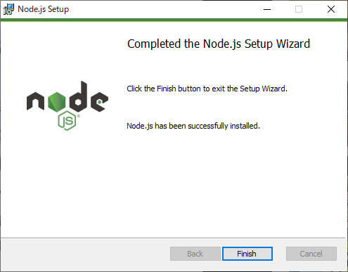 node.jsのインストール完了