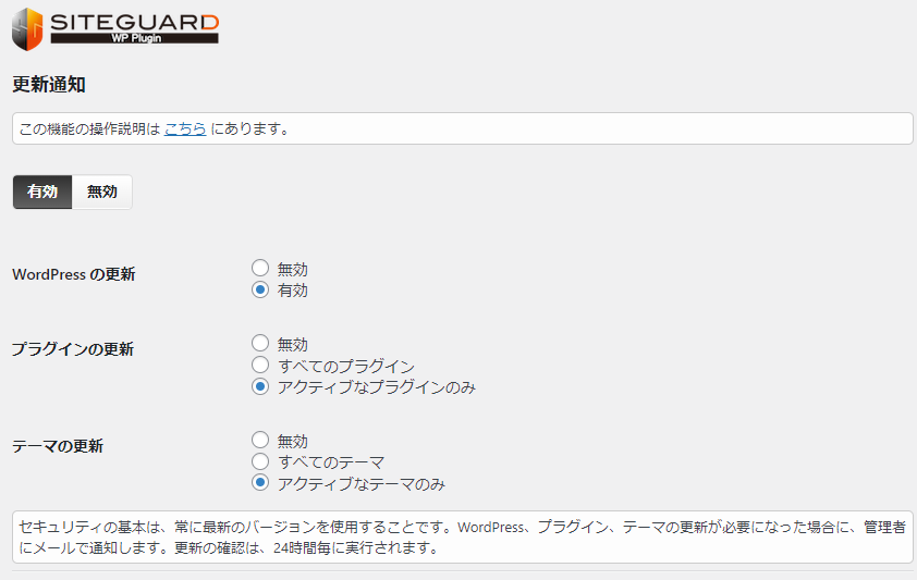 SiteGuard WP Plugin更新通知