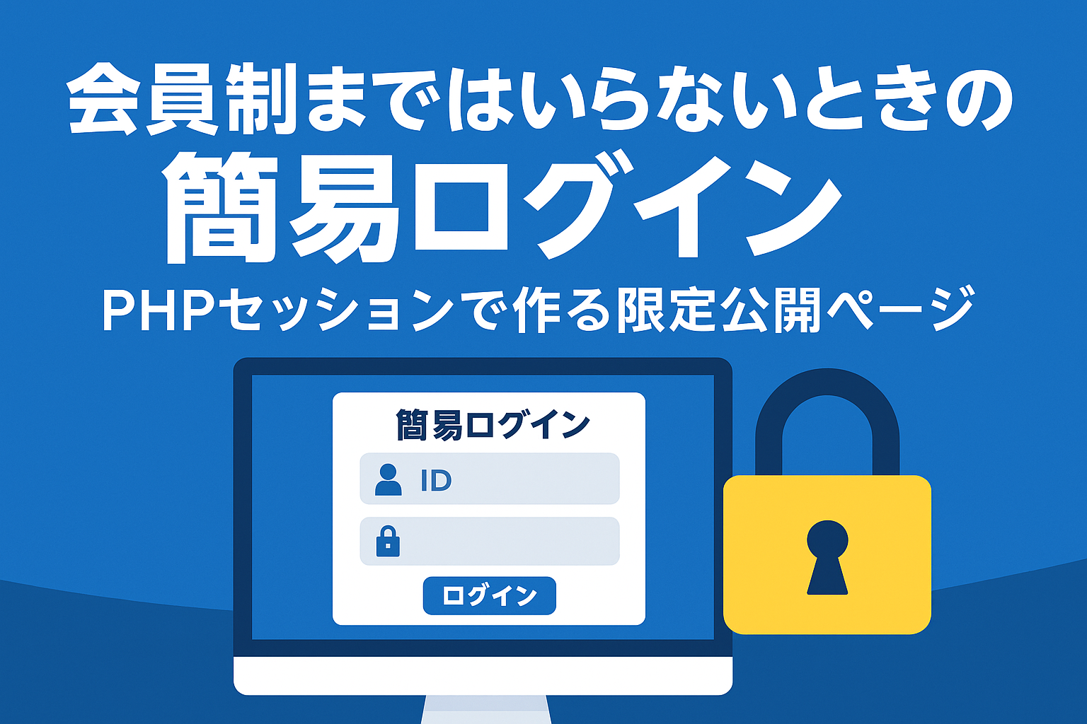DB不要の“ちょい制限”ログインページをPHPだけで作る【特典ページ／限定コンテンツ】